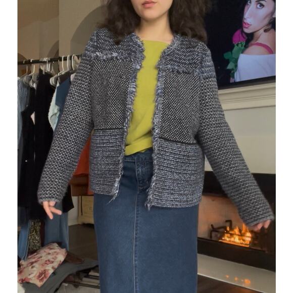 2000s Boho Chic Blue Distressed Patchwork Jacket - Picture 6 of 7